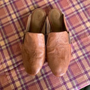 Leather, Cognac, Frye Mules